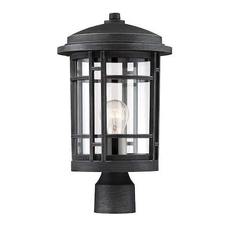 Designers Fountain Barrister 1-Light Weathered Pewter Steel Line Voltage Outdoor Weather Resistant Post Light 22436-WP